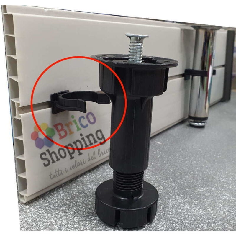 foto del prodotto ganci per zoccolatura da mobile cucina clips piedini battiscopa in plastica abs