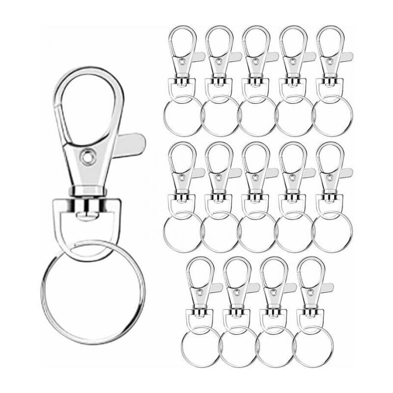 foto del prodotto ganci portachiavi, portachiavi a moschettone, accessori portachiavi, fermagli a moschettone, ganci a scatto girevoli, portachiavi girevoli in