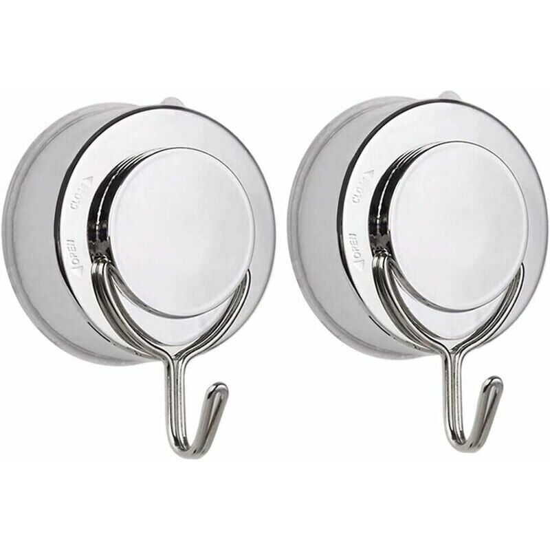 foto del prodotto gancio a ventosa, 2 ventose rimovibili e impermeabili con ganci in metallo, adatti per bagno, cucina, finestra in vetro, gancio per asciugamani a