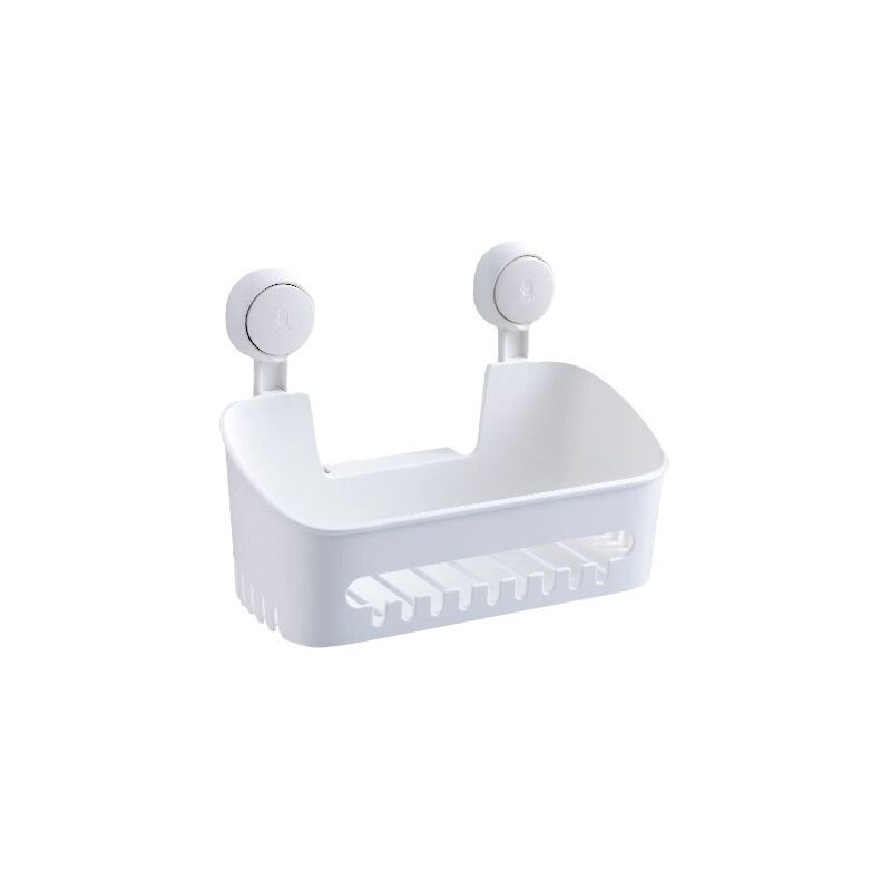 foto del prodotto gancio a ventosa per doccia senza trapano ventosa per doccia cesto rimovibile per bagno doccia e cucina cesto per shampoo balsamo sapone, bianco, 1
