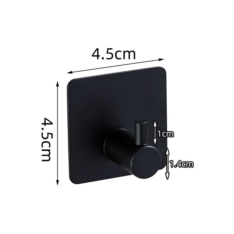 foto del prodotto gancio adesivo da parete - 6 pz. gancio portasciugamani nero per il bagno, gancio portasciugamani da cucina - portasciugamani per il bagno - bebusingoto