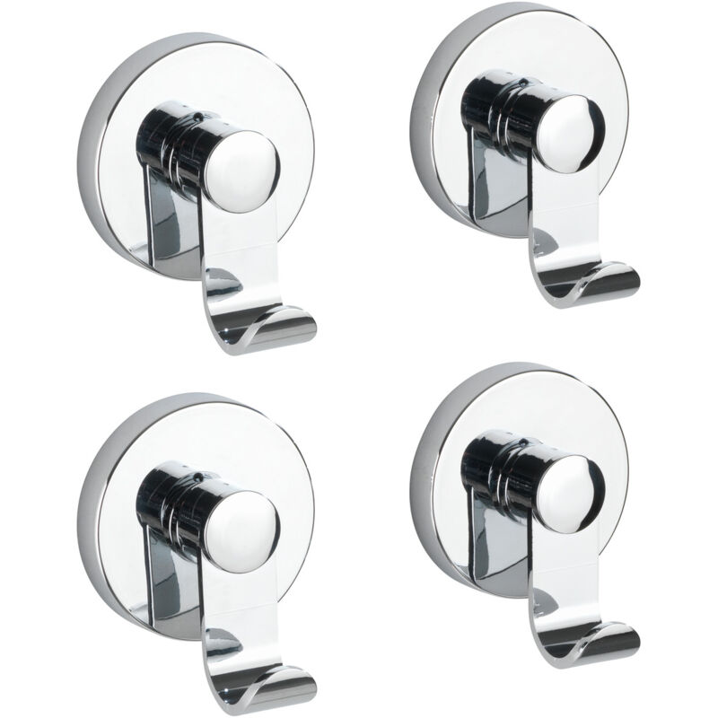 foto del prodotto gancio appendiabiti appendi asciugamani da muro, rotondo, soluzione senza foratura, innovazione vacuum loc plus , set di 4 wenko