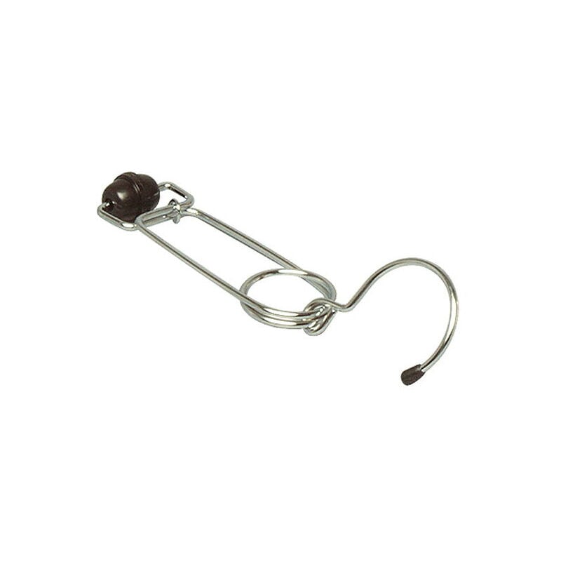 foto del prodotto gancio appendistivali in metallo con protezioni in plastica a molla