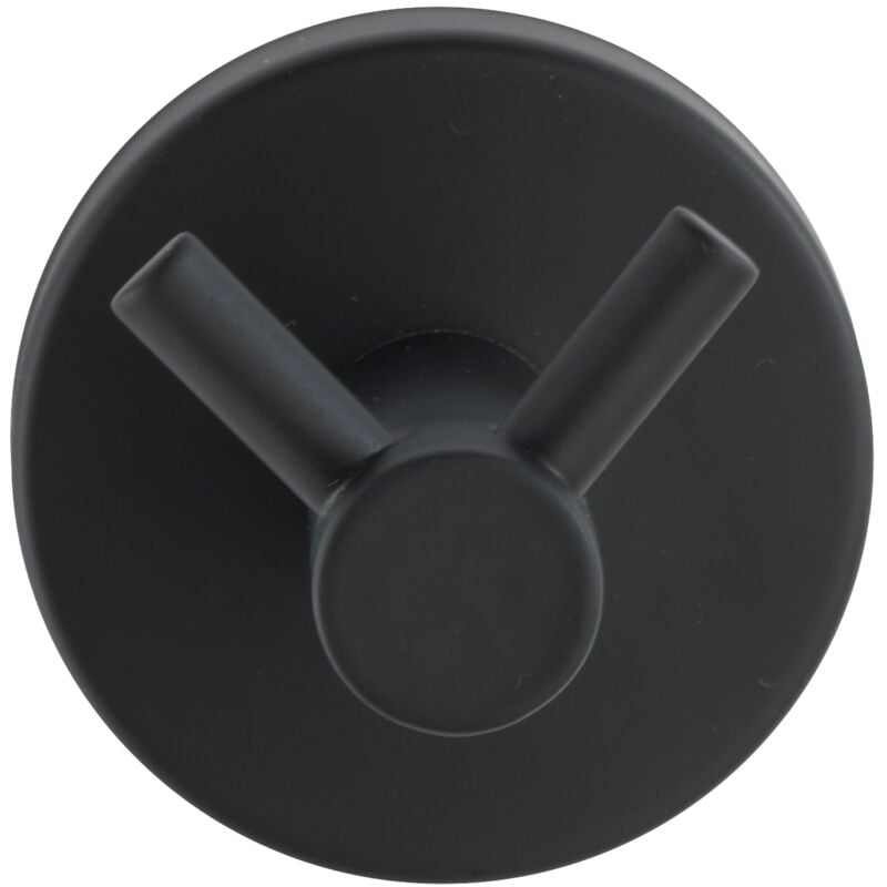 foto del prodotto gancio da muro portasciugamani duo bosio nero, gancio porta cappotto da muro, acciaio inox, 5,5x5,5 cm, nero opaco wenko