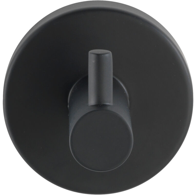 foto del prodotto gancio da muro portasciugamani uno bosio nero, gancio da parete porta cappotto, acciaio inox, ø 5,5x5,5 cm, nero opaco - wenko