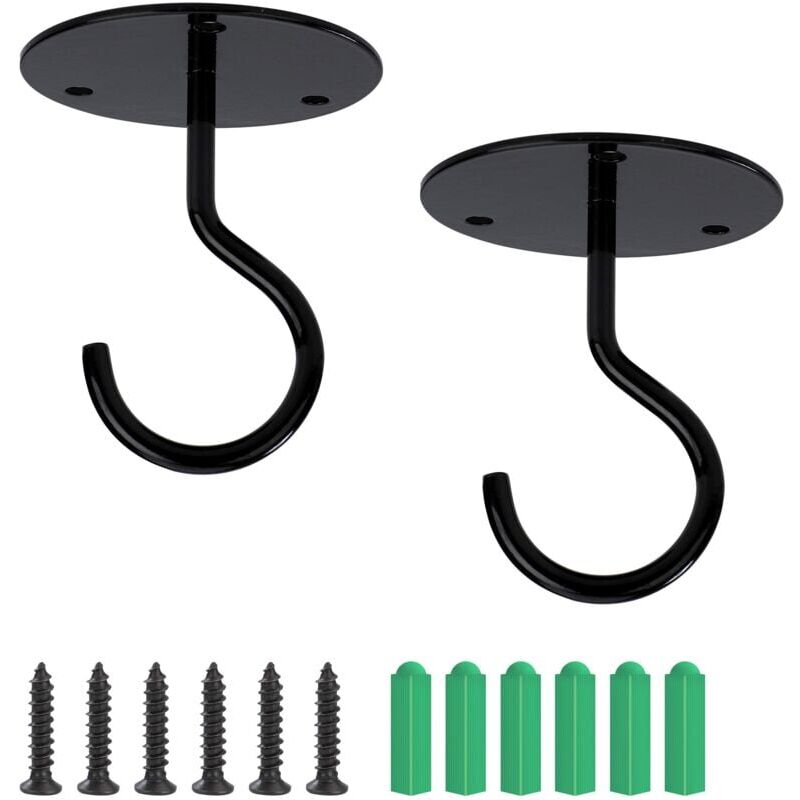 foto del prodotto gancio da soffitto con montaggio a vite, gancio da parete superiore per appendere luci, cesti per piante da giardino, fioriere, mangiatoie per