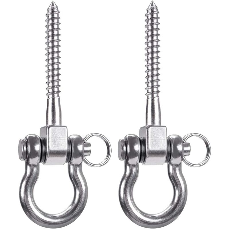 foto del prodotto gancio da soffitto in acciaio inossidabile 304 da 2 pezzi, kit di sospensione per sedia sospesa, lampada a sospensione, amaca, sacco da boxe, sling
