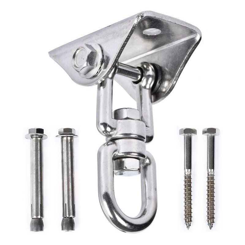 foto del prodotto gancio da soffitto innovativo in acciaio inox 304, capacit 500 kg, rotazione a 360 , sospensione per set in cemento e legno, sedia sospesa, lampada