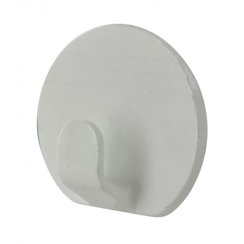 foto del prodotto gancio decorativo rotondo adesivo, d.40 mm, plastica bianca a righe, 2 pz.