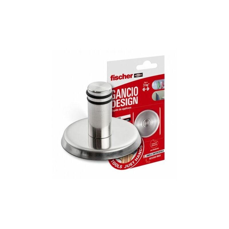 foto del prodotto gancio design in acciaio inossidabile ntjh resistente fino a 3kg fischer