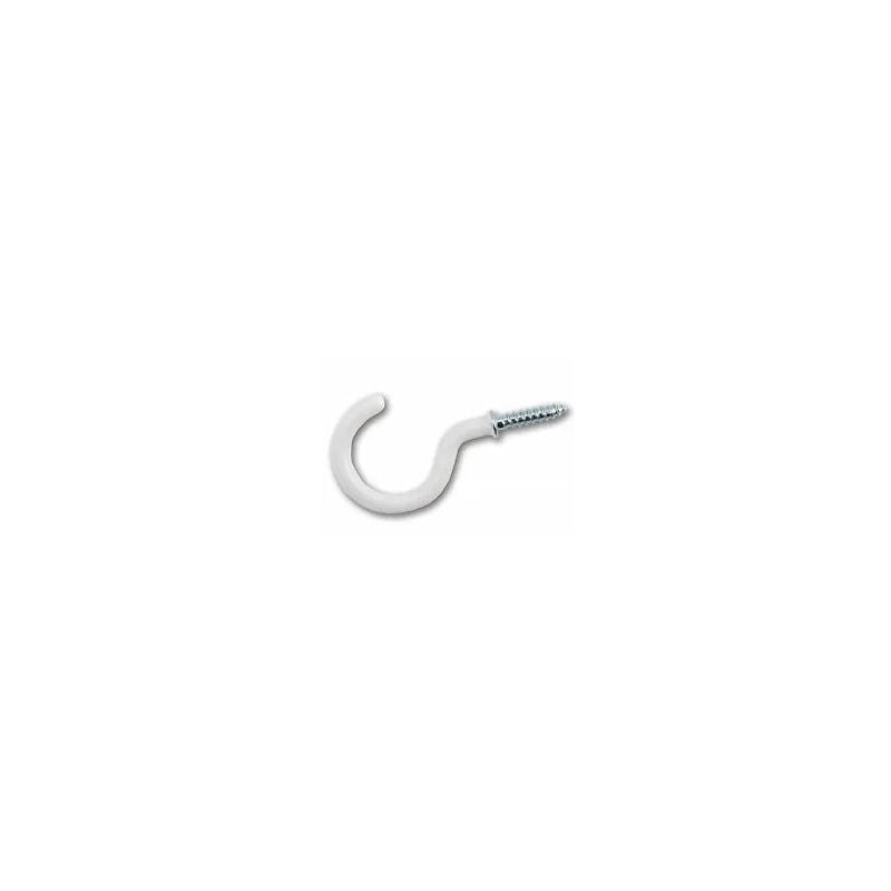 foto del prodotto gancio in acciaio bianco rilsanizzato 3,5 x 25 sc, 6 pezzi