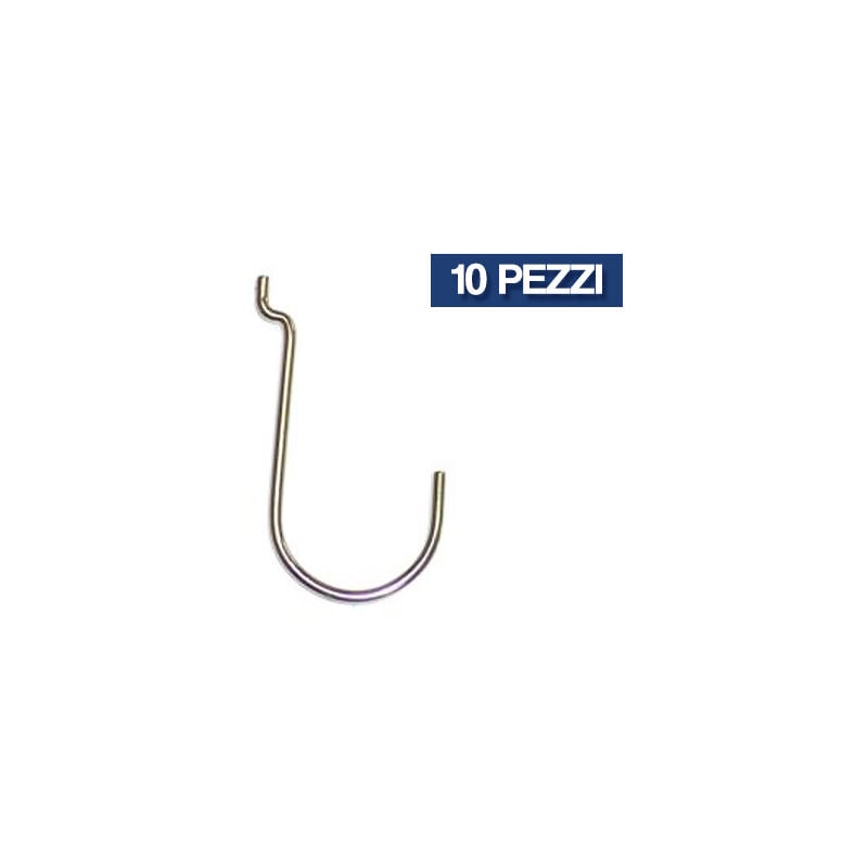 foto del prodotto gancio in ferro per pannelli forati ganci da cm 5 confezione da 10 pz 18532 10 