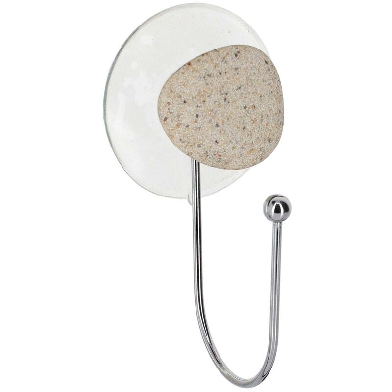 foto del prodotto gancio in metallo su ventosa 1 deco ciottolo tendance