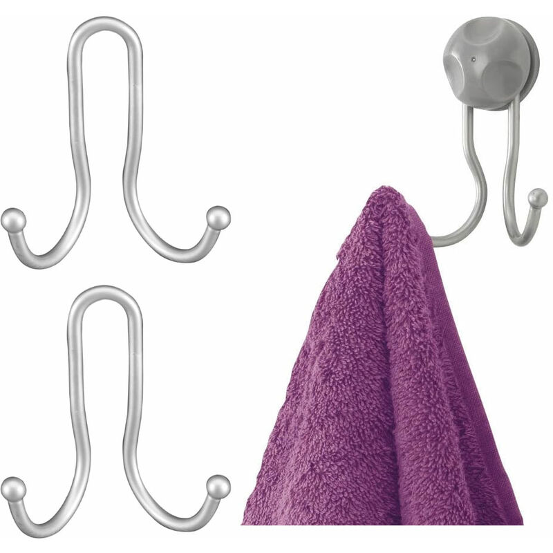 foto del prodotto gancio multiuso da bagno cucina doppio portasciugamani viva metaltex 2 pz