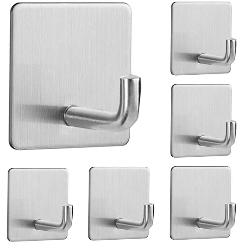 foto del prodotto gancio per asciugamano autoadesivo senza foratura, gancio da parete in acciaio inossidabile impermeabile, gancio per accappatoio, gancio per bagno, toilette, cucina, argento
