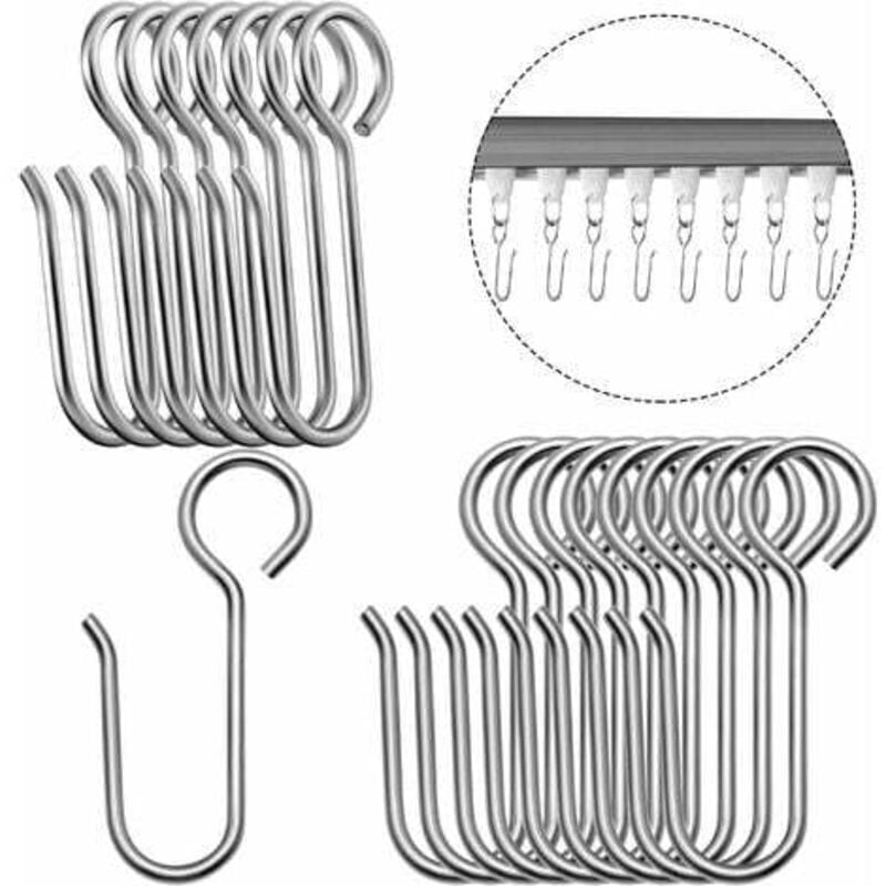 foto del prodotto gancio per binario gancio piccolo per tenda in metallo gancio per tenda in acciaio inox tenda per binario tenda da soffitto 60 ganci 