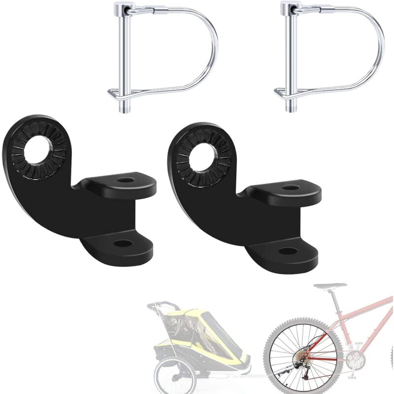 foto del prodotto gancio per rimorchio bici, 2 pezzi, gancio per rimorchio bici in acciaio, gancio per rimorchio bici per carico, bambini e cani sollbry
