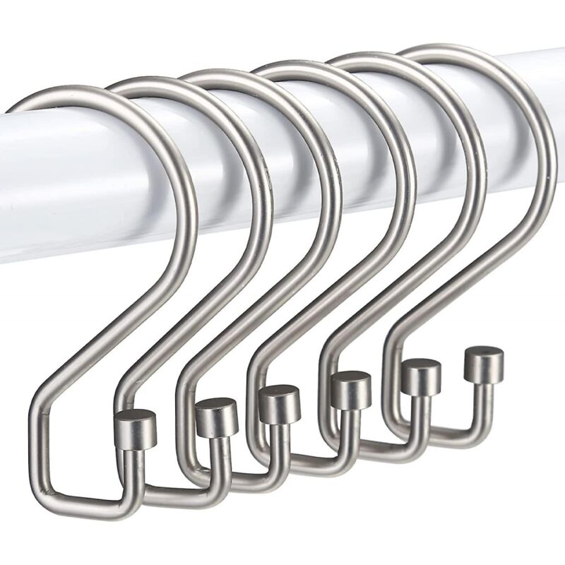 foto del prodotto gancio per tenda da doccia antiruggine, anello per appendere tenda da doccia multifunzionale, gancio per utensili da cucina, vestiti e asciugamani