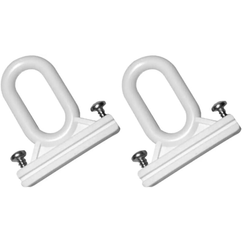 foto del prodotto gancio per tende da sole a occhiello bianco con viti nylon 100 pvc 2pz