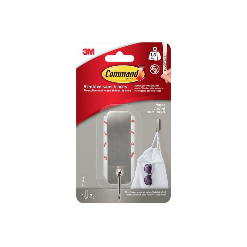 foto del prodotto gancio riutilizzabile, command grigio 1,3 kg command