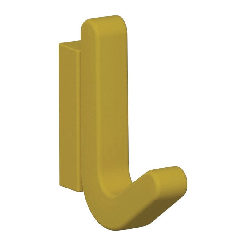 foto del prodotto gancio singolo ser.477 opaco, elastico ku. tpu 18 giallo senape h.68mm hewi
