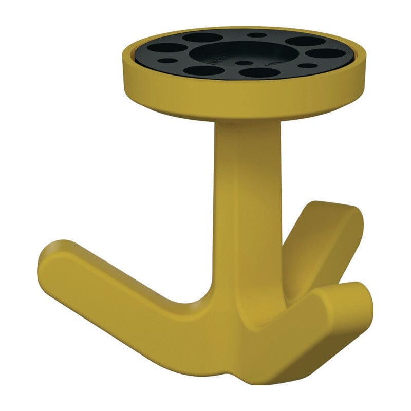 foto del prodotto gancio triplo ser.477 opaco,elastico 18 giallo senape h.69mm d.51mm hewi