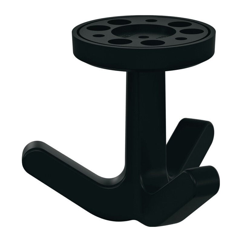 foto del prodotto gancio triplo ser.477 opaco,elastico 90 nero profondo h.69mm d.51mm hewi