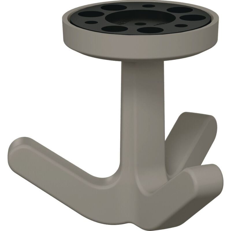 foto del prodotto gancio triplo ser.477 opaco, elastico 95 grigio pietra h.69mm p.51mm