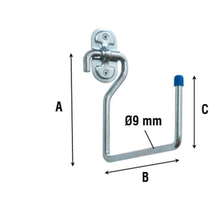 foto del prodotto gancio zincato multiuso da parete 150 mm art.4040 10 pz