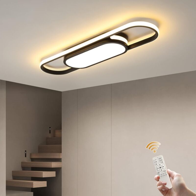 foto del prodotto ganeed plafoniera dimmerabile, plafoniera moderna, plafoniera led lineare in acrilico, plafoniera con telecomando, plafoniera per soggiorno, cucina,