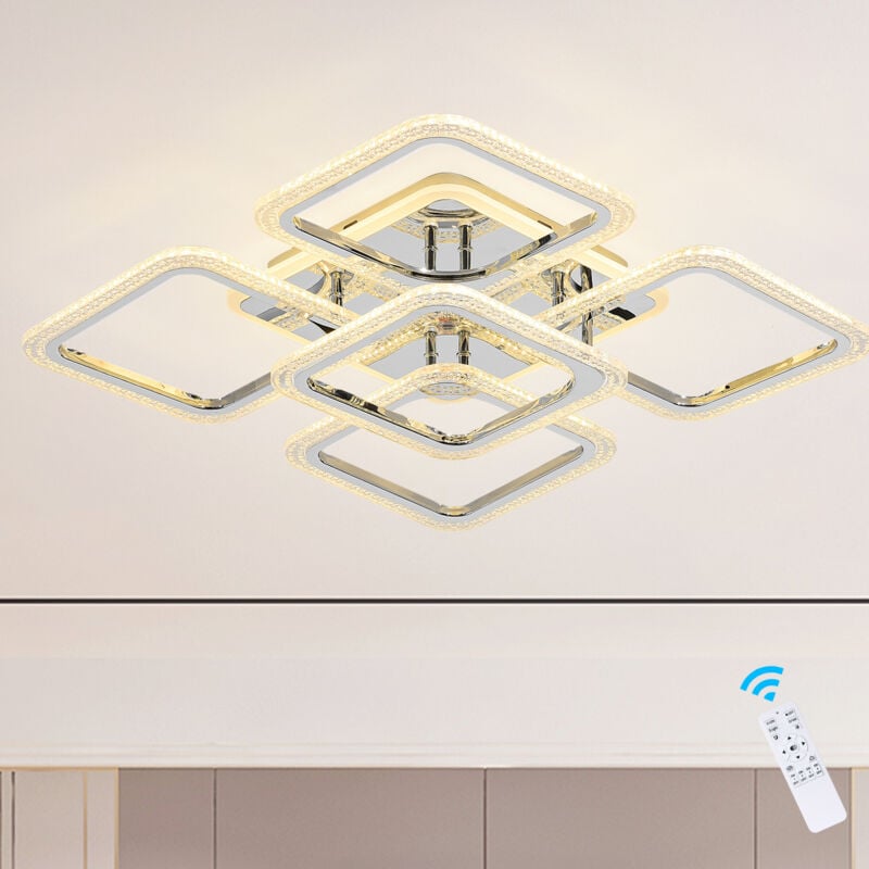 foto del prodotto ganeed plafoniera led quadrata lampadari moderni a incasso, 100 w dimmerabile camera da letto lampade da soffitto design nordico per soggiorno