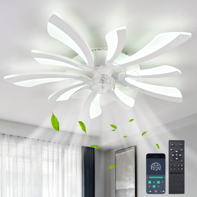 foto del prodotto ganeed ventilatore da soffitto a led con illuminazione dimmerabile con telecomando, lampada da soffitto moderna e silenziosa per luci della camera