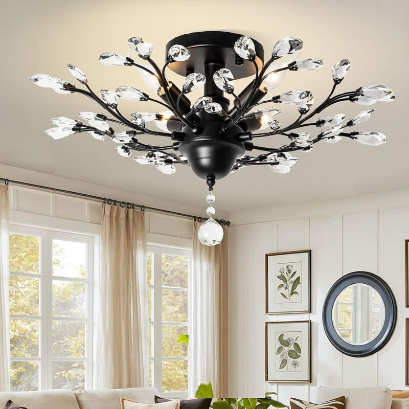 foto del prodotto ganeed vintage k9 lampadari di cristallo trasparente illuminazione a soffitto illuminazione a sospensione apparecchio da incasso per soggiorno sala