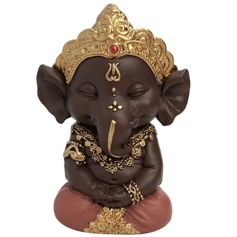 foto del prodotto ganesh 2 portafortuna, decorazione zen e feng shui, per creare un atmosfera rilassante e spirituale, idea regalo, altezza 11,5 cm, colore verde e