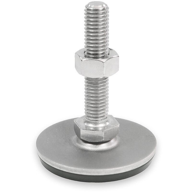 foto del prodotto ganter norm elementi gn 41 40 d3 m12 100 sk acciaio inox piedini di livellamento gomma aufvulka nisiert, argento