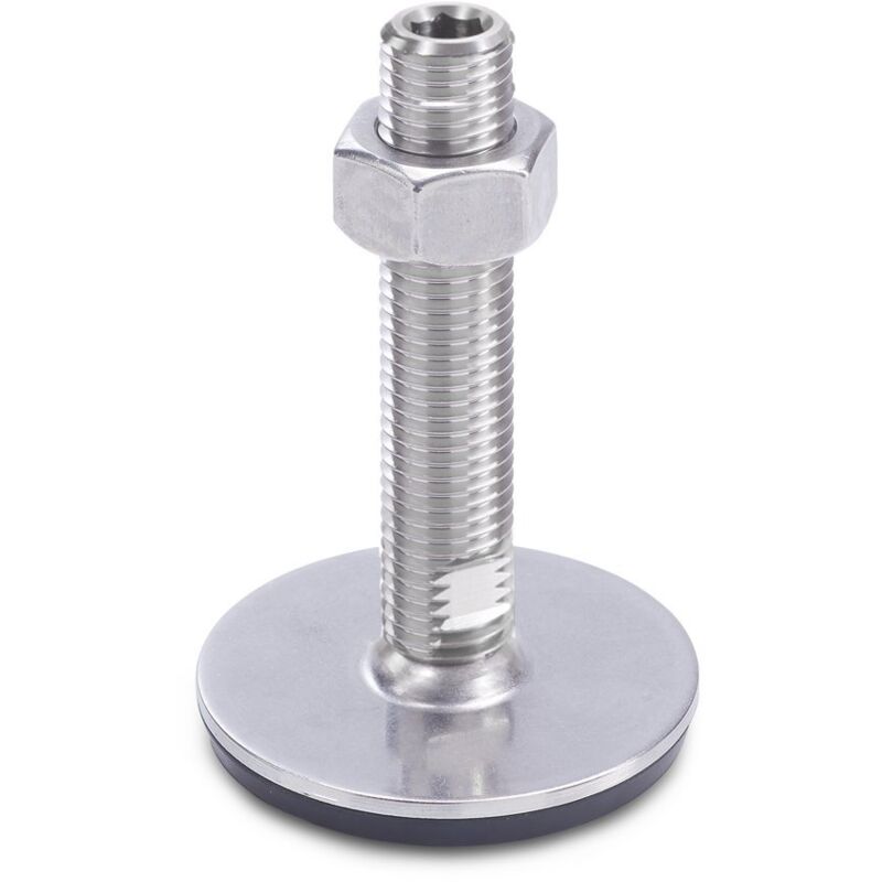 foto del prodotto ganter norm elementi gn 41 60 d3 m16 75 uk acciaio inox piedini di livellamento gomma aufvulka nisiert, argento