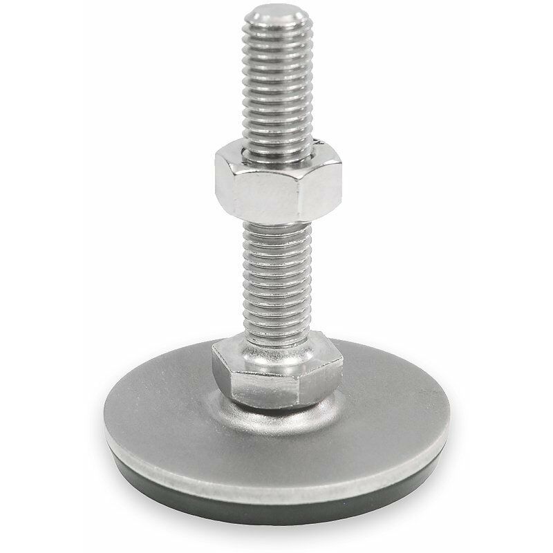 immagine 0 del prodotto ganter norm elementi gn 41 80 d3 m10 100 sk acciaio inox piedini di livellamento gomma aufvulka nisiert, argento