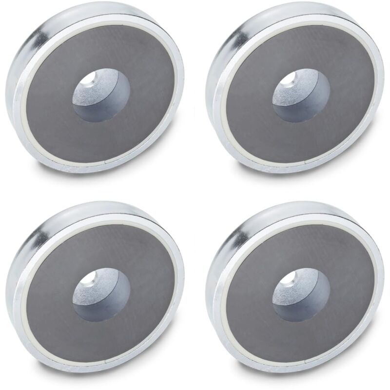 foto del prodotto ganter norm elementi halte magnete con foro gn 50.4 magnet densit duro in ferrite, argento, gn 50.4 hf 25