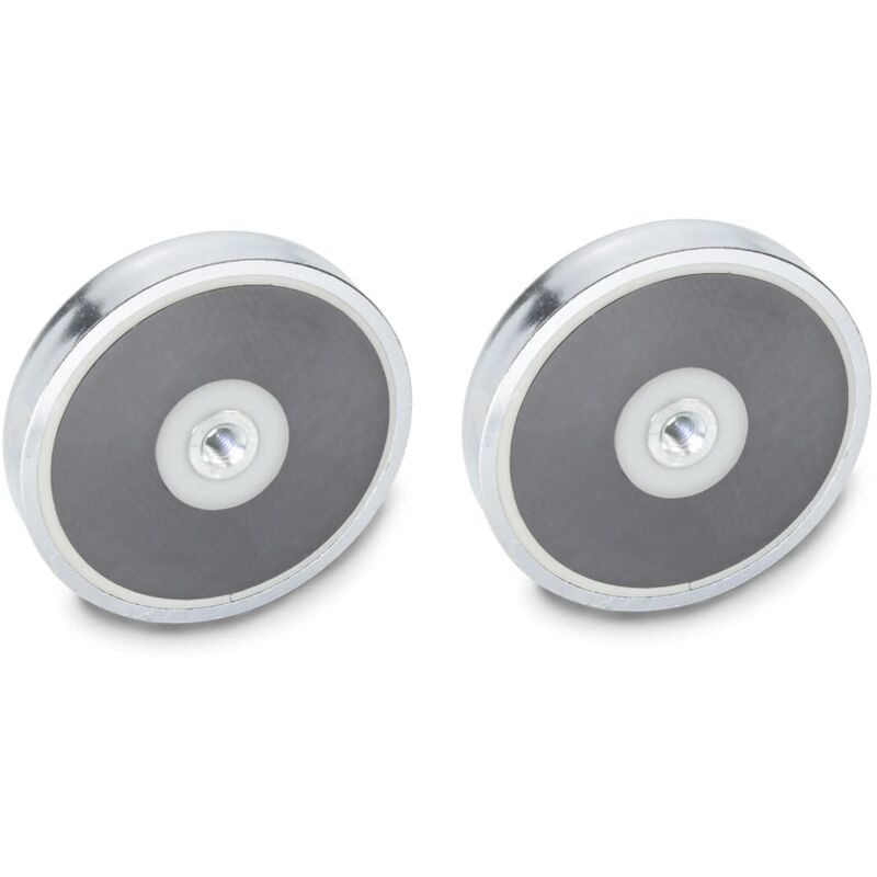 foto del prodotto ganter normelement 50.4 hf 50 10 m8 gn 4 hf 50 m8 magneti con filettatura interna, argento, diametro 50 mm, filettatura d6 m8, 2 pezzi