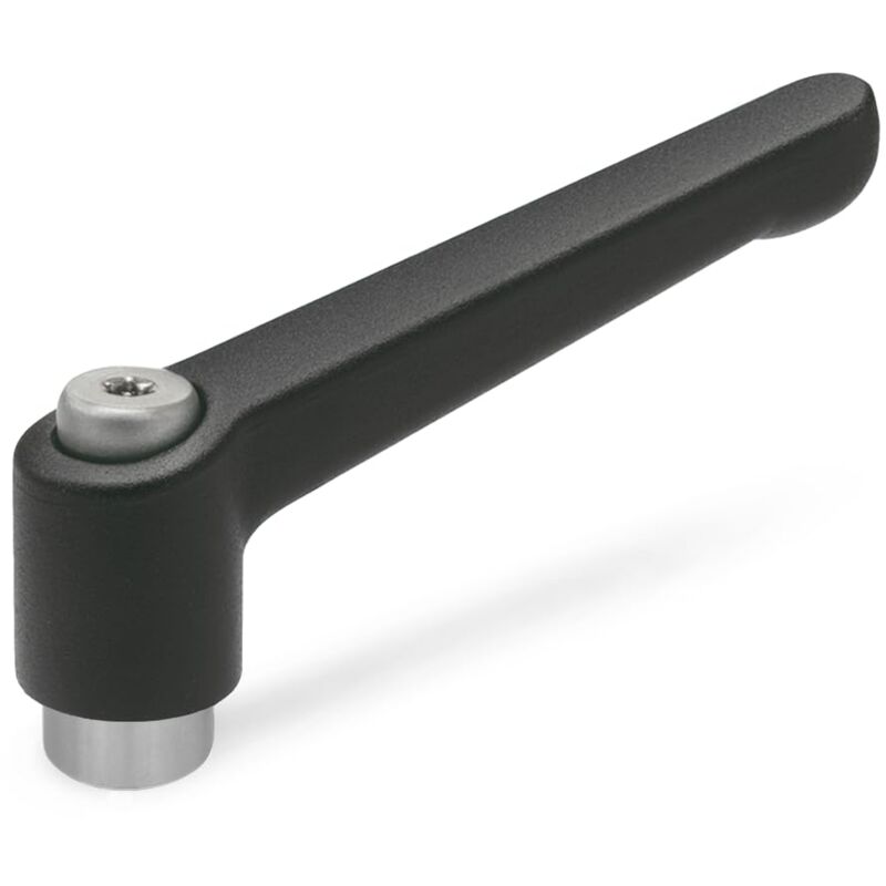 foto del prodotto ganter normelemente gn 300,1 45 m6 sw 1 45 m6 sw leve di bloccaggio regolabile con acciaio inox boccola filettata, rivestimento strutturato, nero,