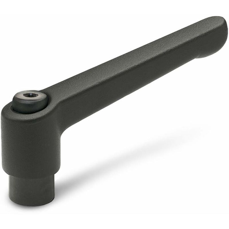 foto del prodotto ganter normelemente leva di bloccaggio regolabile con filettatura femmina gn 300, jack in acciaio brunito, manico di zinco pressofuso nero,