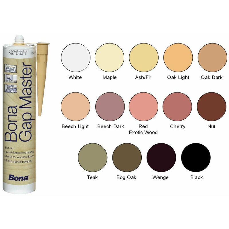 foto del prodotto gap master stucco elastico nei colori dei vari legnami, per stuccare parquet battiscopa-noce - bona