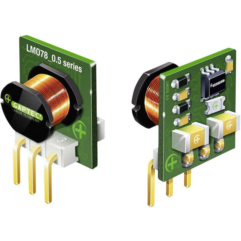 foto del prodotto gaptec 10070364 convertitore dc dc da circuito stampato 24 v dc 3.3 v dc 500 ma 1.65 w num. uscite 1 x contenuto 1 pz.