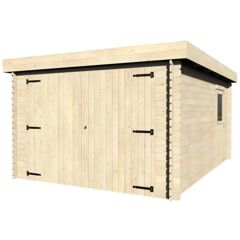 foto del prodotto garage box auto casetta in legno massiccio 28mm porta doppia riparo da giardino