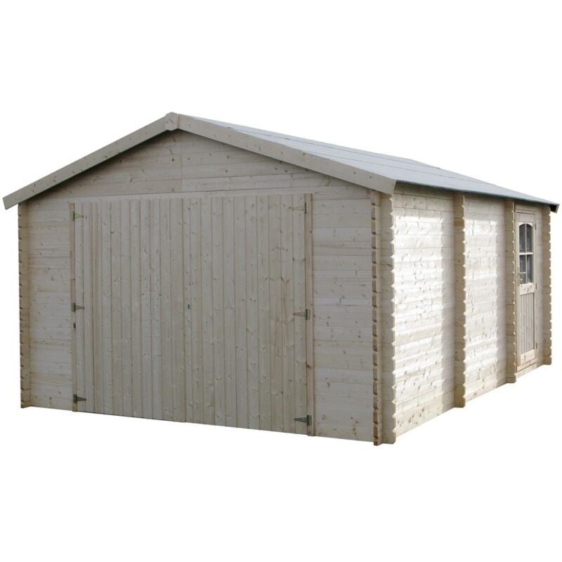 foto del prodotto garage casetta in legno 4x5 mt 34 mm block house porta attrezzi box posto auto