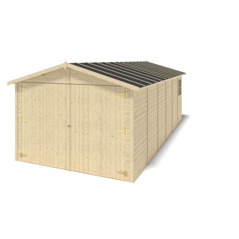 foto del prodotto garage in legno 18,19m2 3,05x5,91m 18mm colore naturale gar29