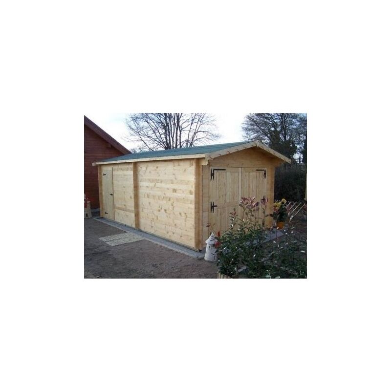 foto del prodotto garage in legno box auto 22 mq con sistema block house