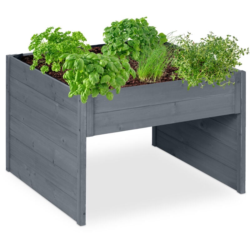 foto del prodotto garage per tagliaerba, riparo universale per robot taglia erba e fioriera, hlp 52,5x79x74 cm, in legno, grigio relaxdays
