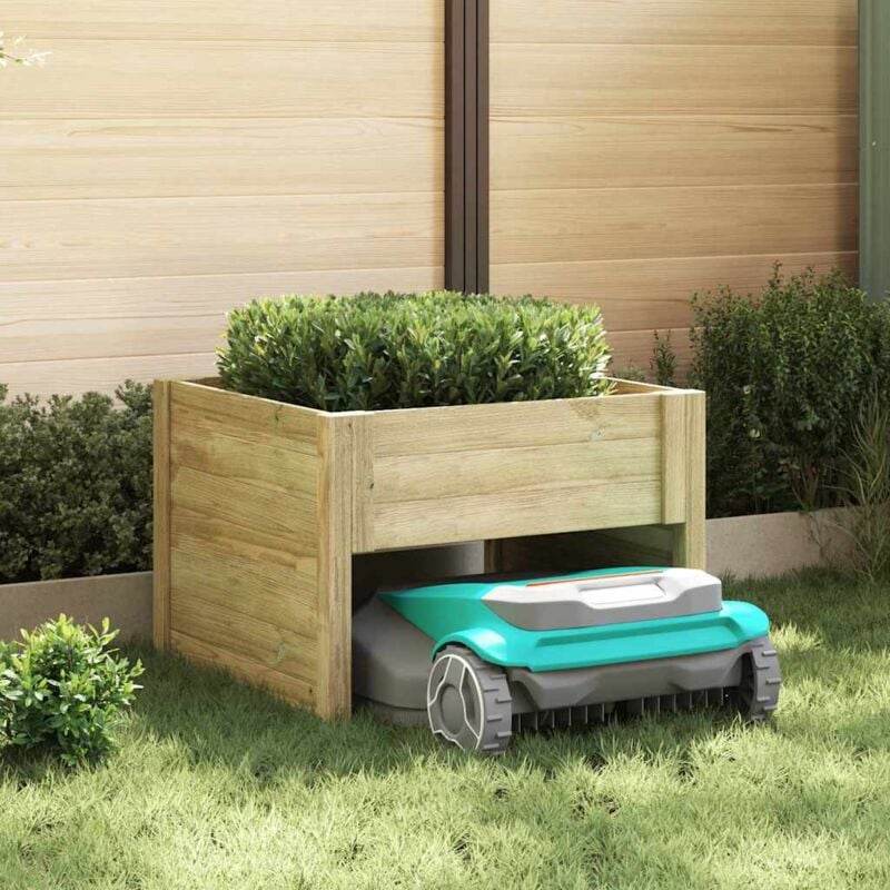 foto del prodotto garage per tosaerba robot di con scatola per piante in legno massello di pino vidaxl