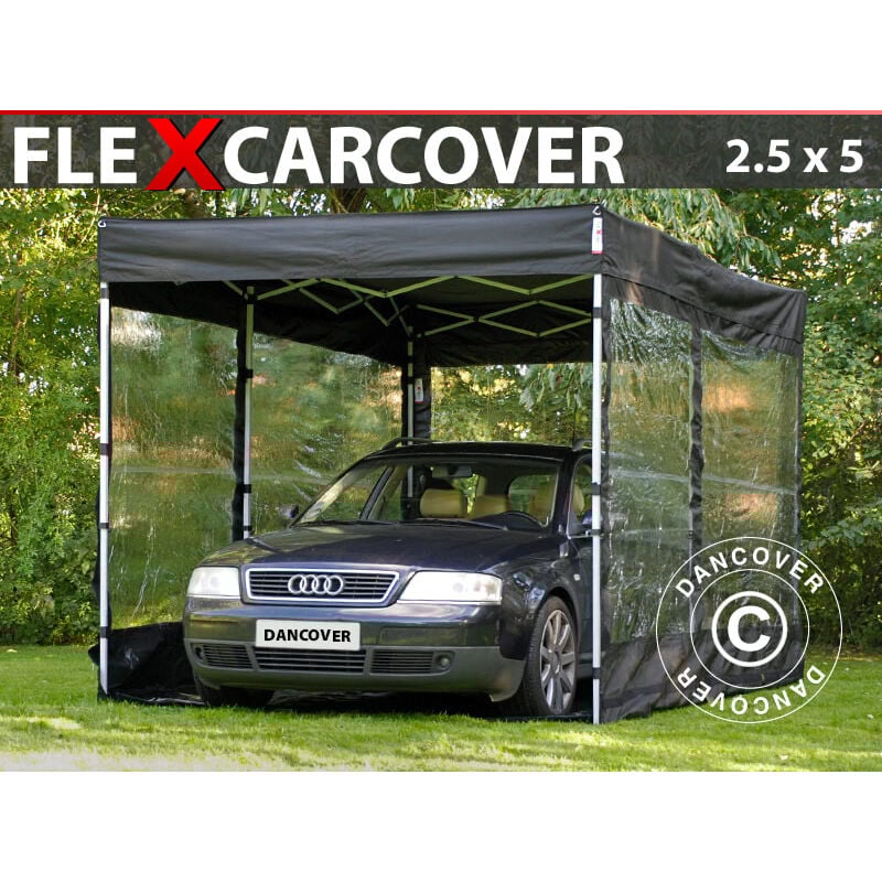 foto del prodotto garage pieghevole flex carcover, 2,5x5m, nero